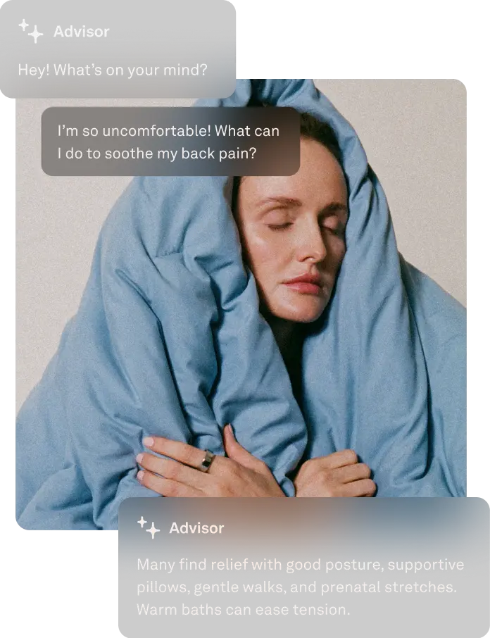 Person managing stress with data overlay